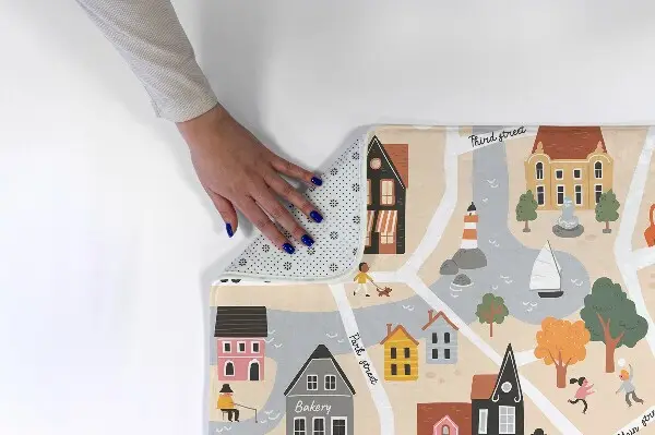 Modernus kilimas Miestas su gatvėmis ir pastatais