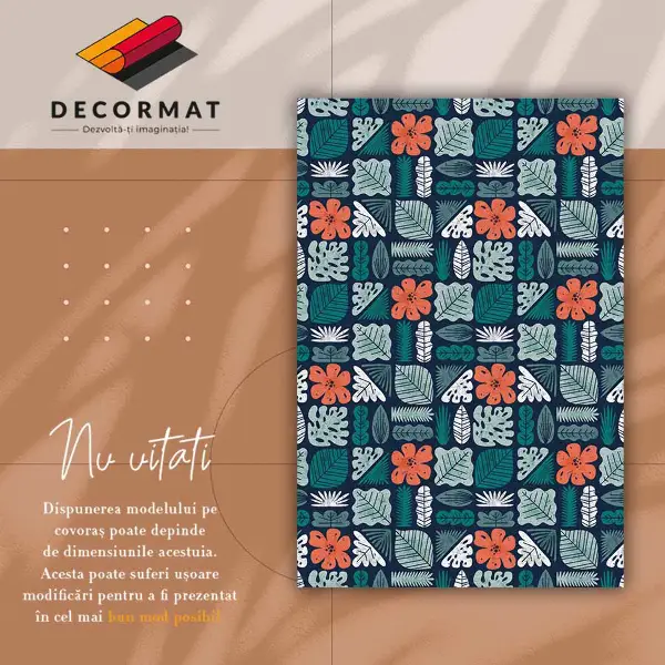 Vinilinis kilimas Geometrinės gėlės