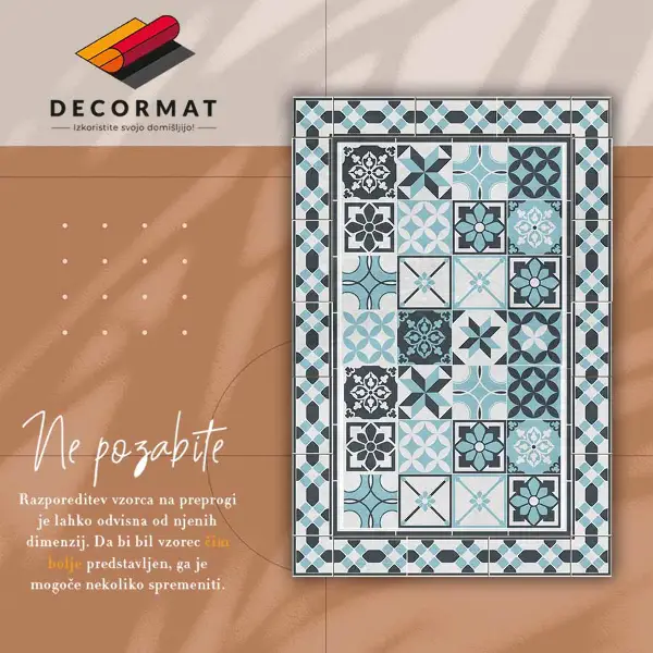 Vinilinis kilimas Trijų spalvų geometrija