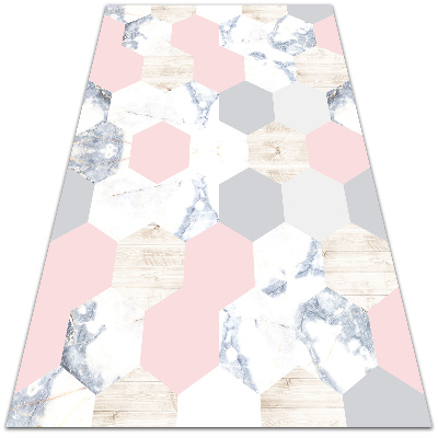 Vinilo kilimas Marmuriniai šešiakampiai