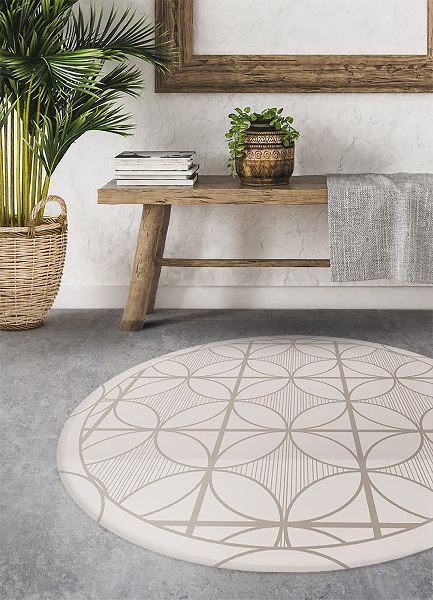 Apvalus vinilo kilimas geometriniai apskritimai