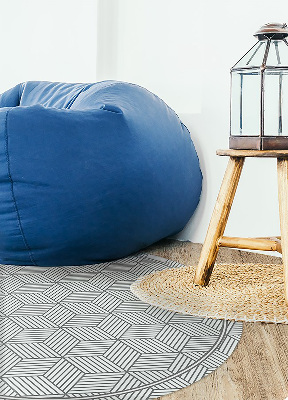 Apvalus PVC grindų kilimėlis geometrinis kubas