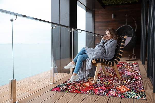 Terasos kilimas Patchwork mozaika