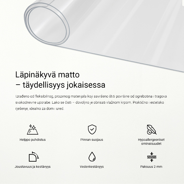 Minkštas stiklas skaidrus