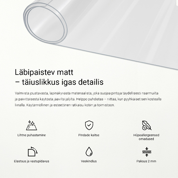 Minkštas stiklas skaidrus