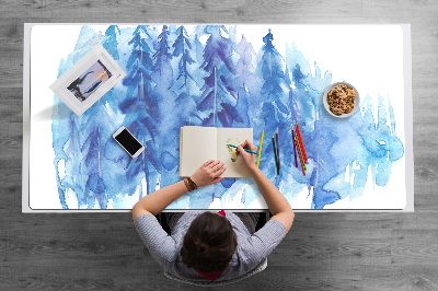 Darbo stalo patiesalas Akvarelės žiemos miškas