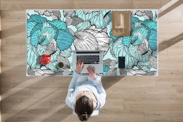 Stalo patiesalas Doodle gėlės
