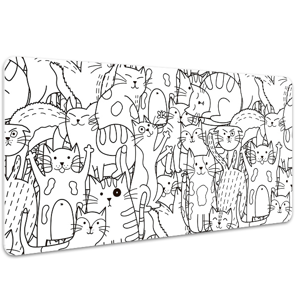 Darbo stalo patiesalas Doodle stiliaus katės