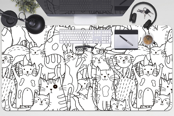 Darbo stalo patiesalas Doodle stiliaus katės