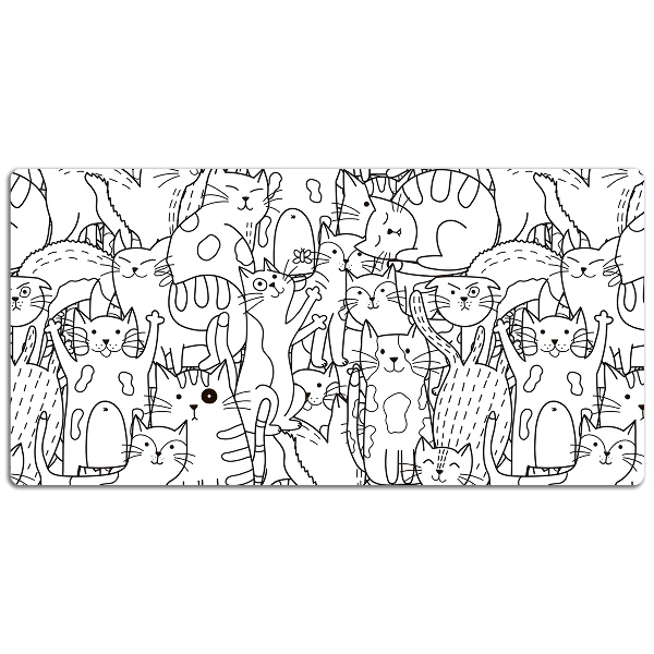 Darbo stalo patiesalas Doodle stiliaus katės