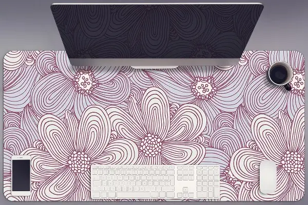 Stalo patiesalas Doodle gėlės