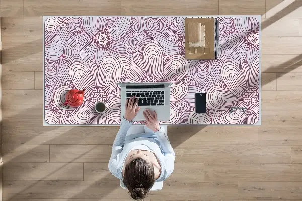 Stalo patiesalas Doodle gėlės