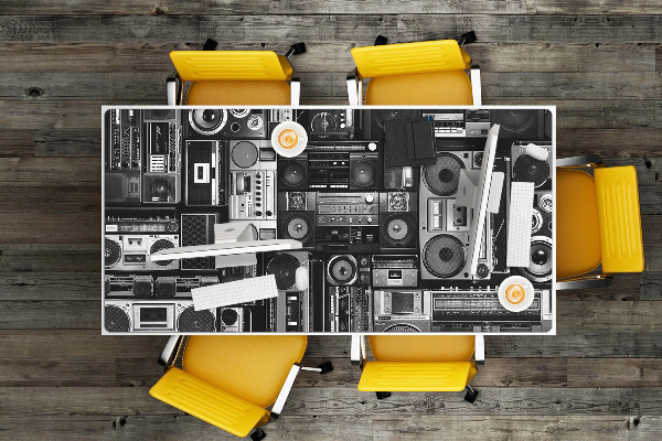 Darbo stalo patiesalas Old school boom box