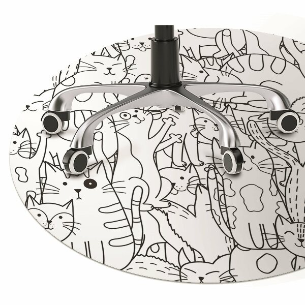 Apsauginis kilimėlis po kėde Doodle stiliaus katės