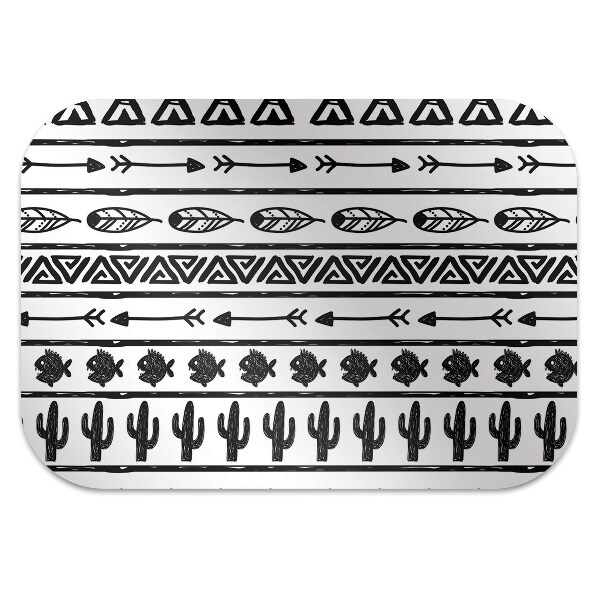Kėdės kilimėlis Boho juoda ir balta