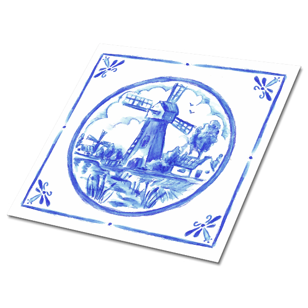 Pvc plytelės Azulejos stiliaus vėjo malūnas