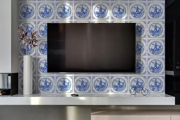 Pvc plokštė Azulejos stiliaus vėjo malūnas