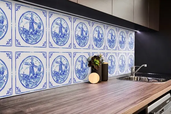 Pvc plokštė Azulejos stiliaus vėjo malūnas